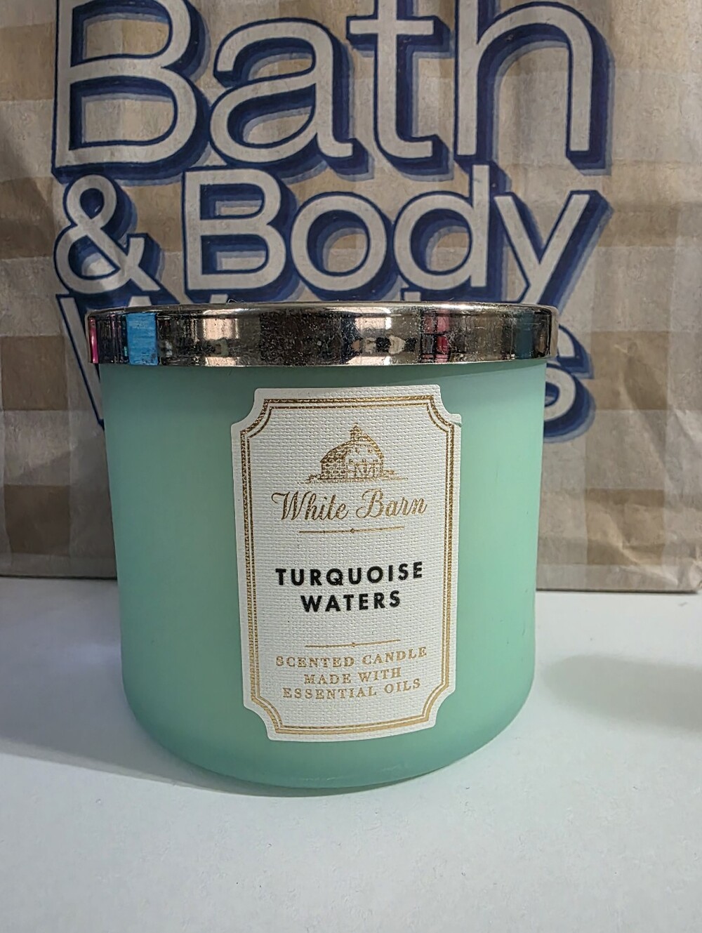 NEW BATH AND BODY WORKS TURQUOISE WATERS 3 WICK CANDLE